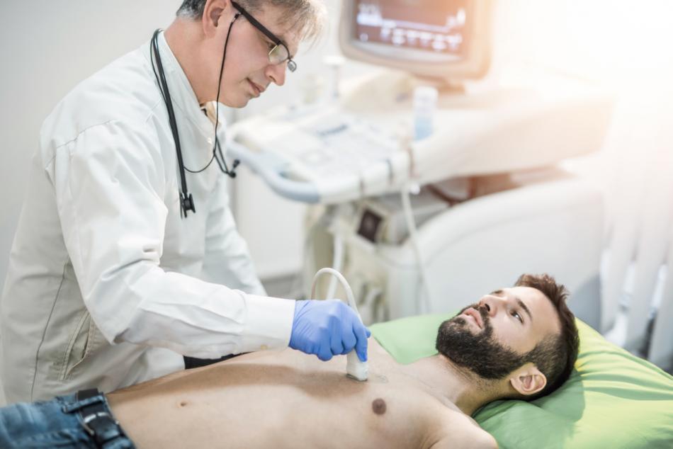 cardiologist performing an echo