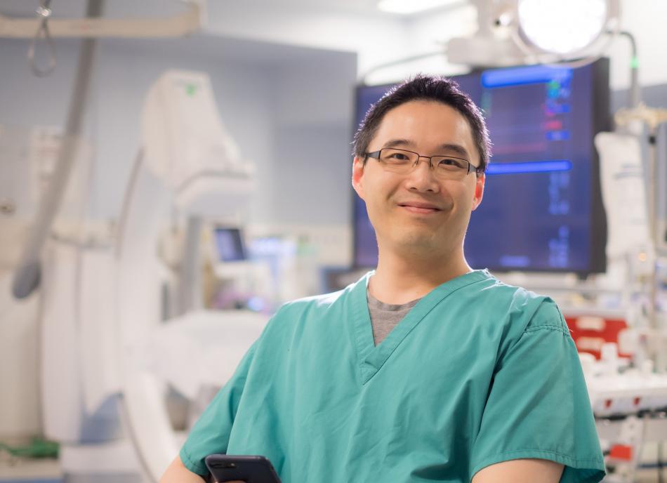 Dr Josh Chai in Wexham Cardiac Cath Lab