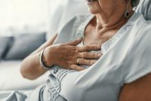 Lady having chest tightness